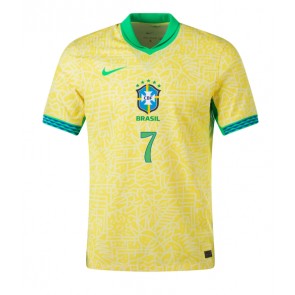 Billiga Brasilien Vinicius Junior #7 Hemmatröja Copa America 2024 Kortärmad